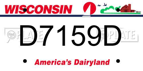 D7159D Wisconsin License Plate