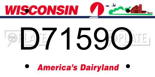 D7159O Wisconsin License Plate