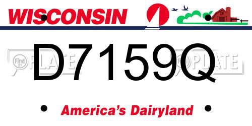 D7159Q Wisconsin License Plate