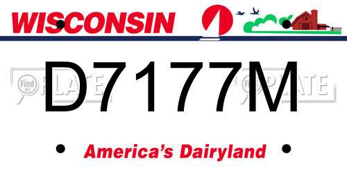 D7177M Wisconsin License Plate