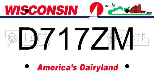 D717ZM Wisconsin License Plate