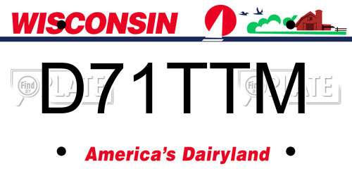 D71TTM Wisconsin License Plate