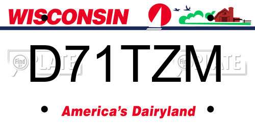 D71TZM Wisconsin License Plate