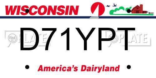 D71YPT Wisconsin License Plate