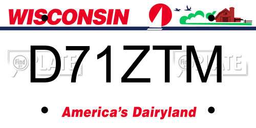 D71ZTM Wisconsin License Plate