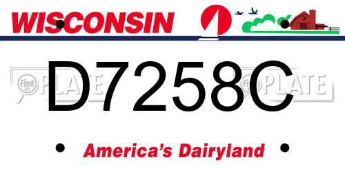 D7258C Wisconsin License Plate