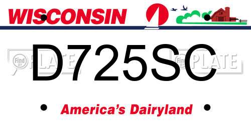 D725SC Wisconsin License Plate