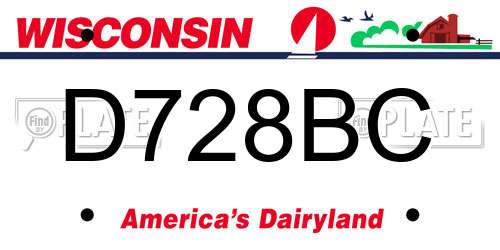 D728BC Wisconsin License Plate