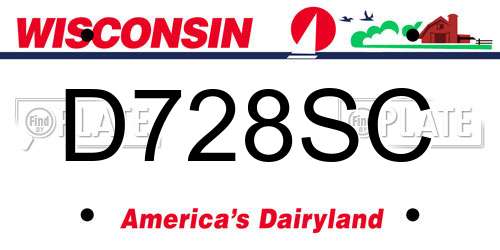 D728SC Wisconsin License Plate