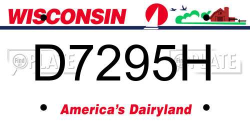 D7295H Wisconsin License Plate