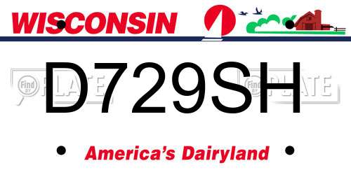 D729SH Wisconsin License Plate