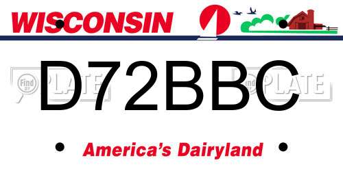 D72BBC Wisconsin License Plate