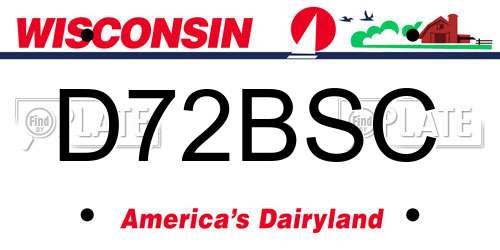 D72BSC Wisconsin License Plate