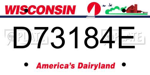 D73184E Wisconsin License Plate