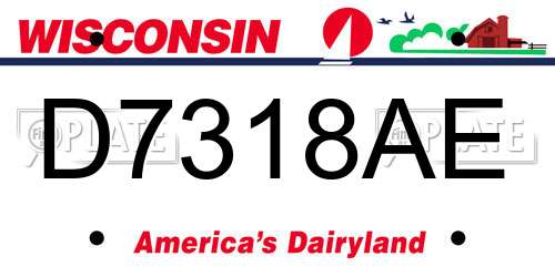 D7318AE Wisconsin License Plate