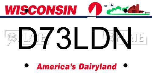 D73LDN Wisconsin License Plate