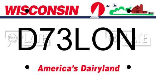 D73LON Wisconsin License Plate