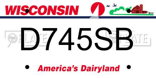 D745SB Wisconsin License Plate