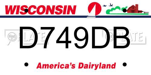 D749DB Wisconsin License Plate