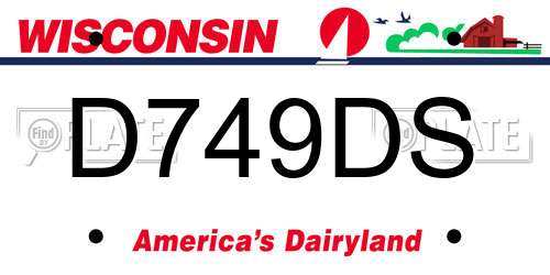 D749DS Wisconsin License Plate