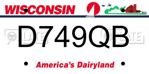 D749QB Wisconsin License Plate