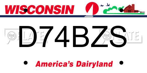 D74BZS Wisconsin License Plate