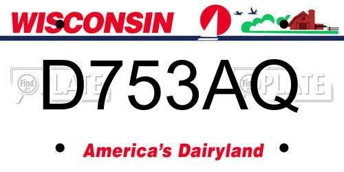D753AQ Wisconsin License Plate