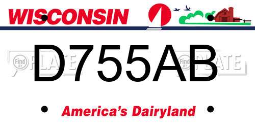 D755AB Wisconsin License Plate