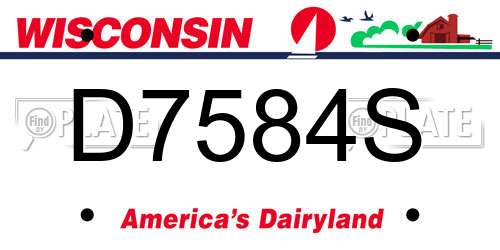 D7584S Wisconsin License Plate