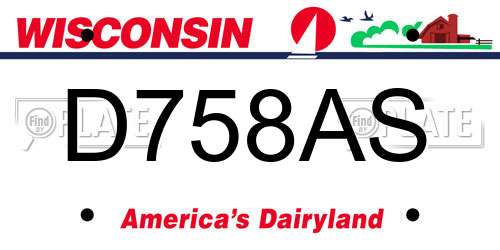 D758AS Wisconsin License Plate