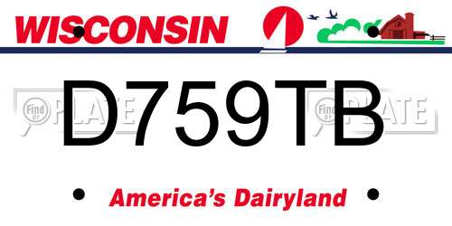 D759TB Wisconsin License Plate