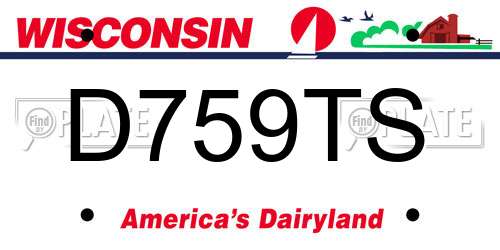 D759TS Wisconsin License Plate