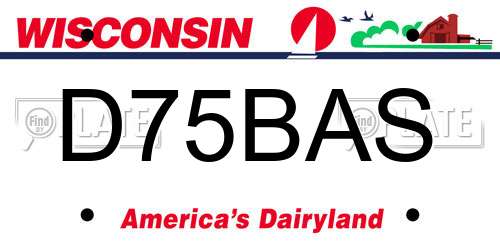 D75BAS Wisconsin License Plate