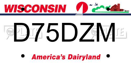 D75DZM Wisconsin License Plate
