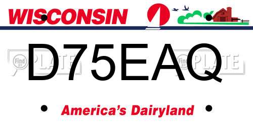 D75EAQ Wisconsin License Plate
