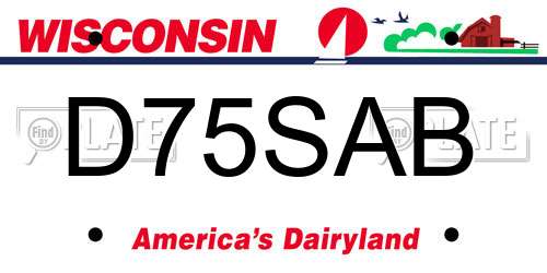 D75SAB Wisconsin License Plate