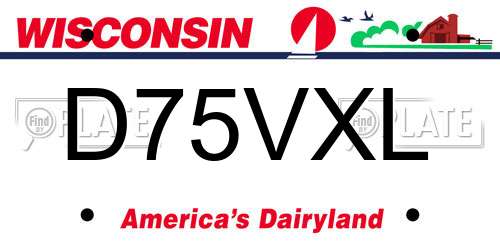 D75VXL Wisconsin License Plate