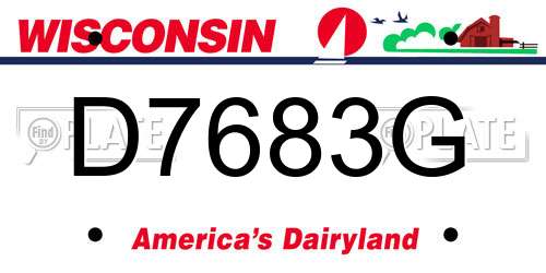 D7683G Wisconsin License Plate