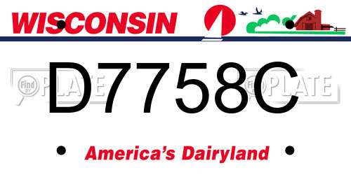 D7758C Wisconsin License Plate
