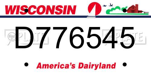D776545 Wisconsin License Plate