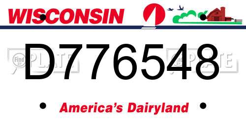 D776548 Wisconsin License Plate