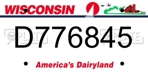 D776845 Wisconsin License Plate