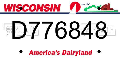 D776848 Wisconsin License Plate