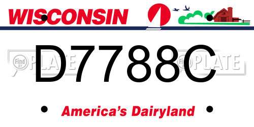 D7788C Wisconsin License Plate