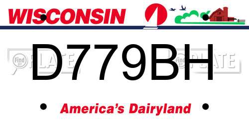 D779BH Wisconsin License Plate