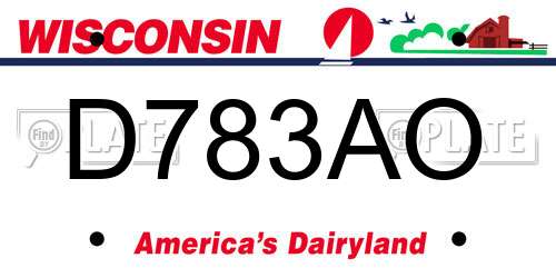 D783AO Wisconsin License Plate