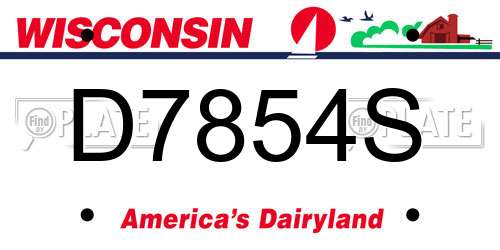 D7854S Wisconsin License Plate