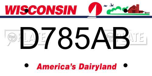 D785AB Wisconsin License Plate