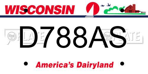 D788AS Wisconsin License Plate