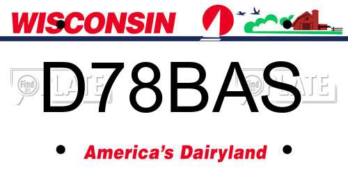D78BAS Wisconsin License Plate